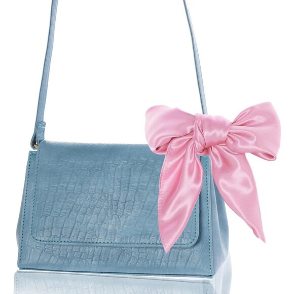 Women Pink Chiffon Square Ribbon Neck Scarf Satin Handkerchief For Halloween - Picture 5 of 7